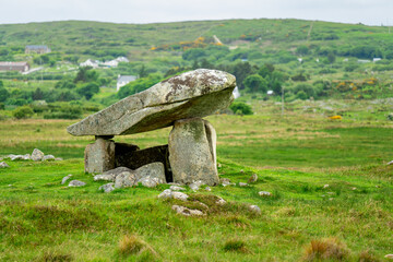 Kilclooney Dolmen, one of Ireland's portal-tombs or dolmens, located in southwest Donegal....