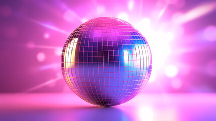Fototapeta na wymiar Vibrant glowing disco sphere