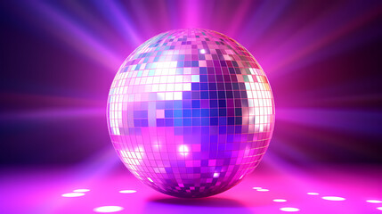 Obraz premium Vibrant glowing disco sphere
