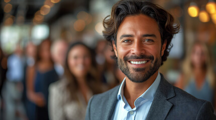 Fototapeta premium United and enthusiastic work team, corporate business, business people