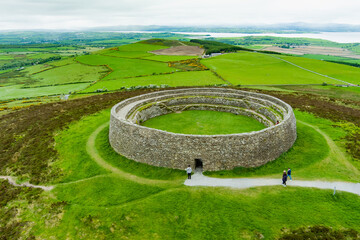 Grianan of Aileach, ancient drystone ring fort, located on top of Greenan Mountain in Inishowen, Co. Donegal, Ireland.