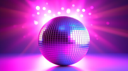 Fototapeta na wymiar Vibrant glowing disco sphere