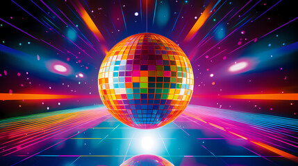 Vibrant glowing disco sphere