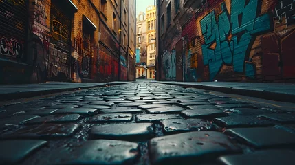 Deurstickers patterns and textures of a urban street © Sagar