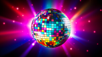 Vibrant glowing disco sphere