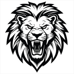 graceful power the black vector lion emblem fiercely