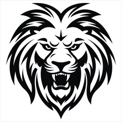 graceful power the black vector lion emblem fiercely
