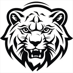 graceful power the black vector lion emblem fiercely