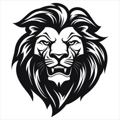 graceful power the black vector lion emblem fiercely