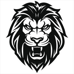 graceful power the black vector lion emblem fiercely