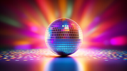 Obraz premium Vibrant glowing disco sphere
