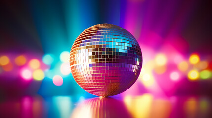 Vibrant glowing disco sphere