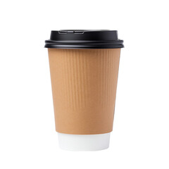 Paper coffee cup isolated on transparent background.