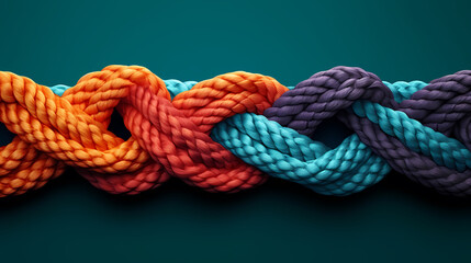Fototapeta premium Colorful, like different ropes connected together
