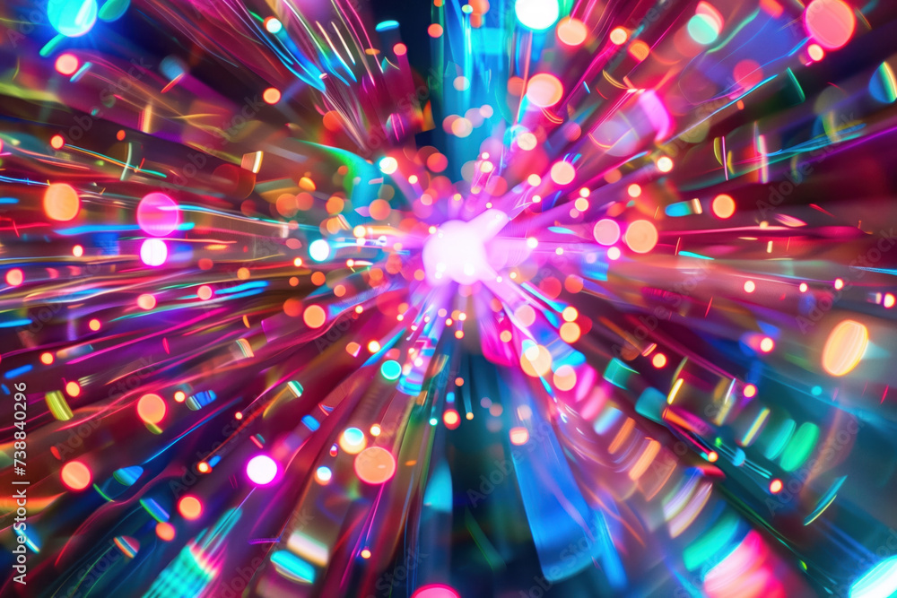Poster speed motion blur. colorful light trails. abstract background image. created with generative ai tech