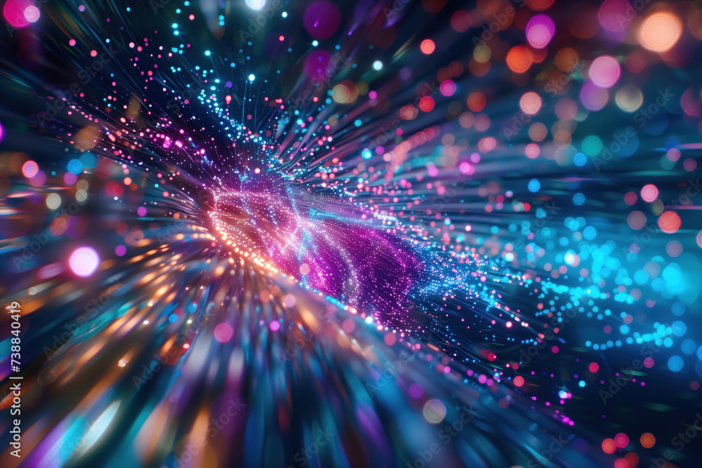 Poster speed motion blur. colorful light trails. abstract background image. created with generative ai tech