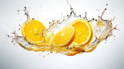 a lemons falling into water