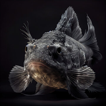 Dramatic Armored Catfish Fish Portrait with Detailed Textures and Lighting