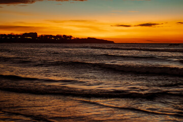 Tamarindo beach at sunset