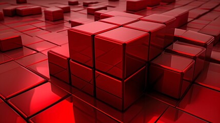 a group of red cubes