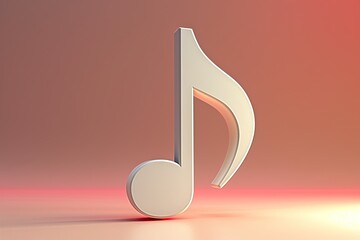 3D icon of a trendy music note.
