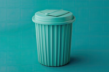 A 3D trash bin symbol for deletion or clean-up