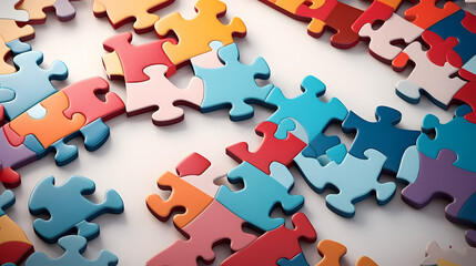 Puzzle background with vibrant abstract shapes and calming tones helpful for mental health