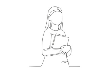 A child reads a textbook