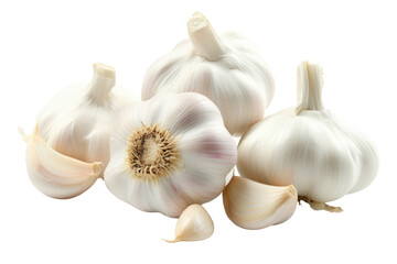 Garlic Isolated on White and Transparent Background