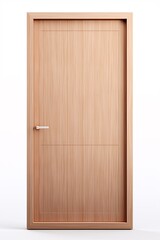 a wooden door with a white handle
