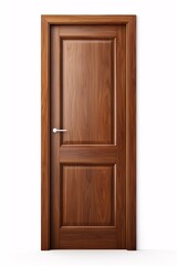 a brown door with silver handle