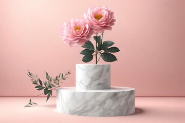 Marble podium with flower 