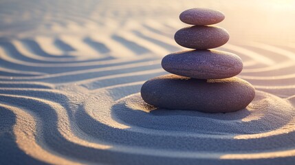 Fototapeta na wymiar a stack of rocks on sand