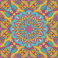 Flower Mandala. Vintage decorative elements. Oriental pattern, vector illustration.