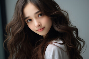 Naklejka premium ナチュラルメイクの女性のポートレート