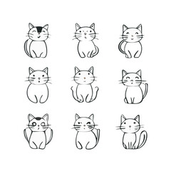Fototapeta premium set of funny cartoon cats