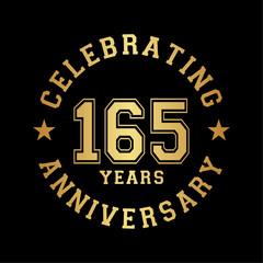 165 years anniversary celebration design template. 165th vector and illustration.