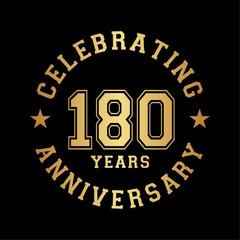 180 years anniversary celebration design template. 180th vector and illustration.