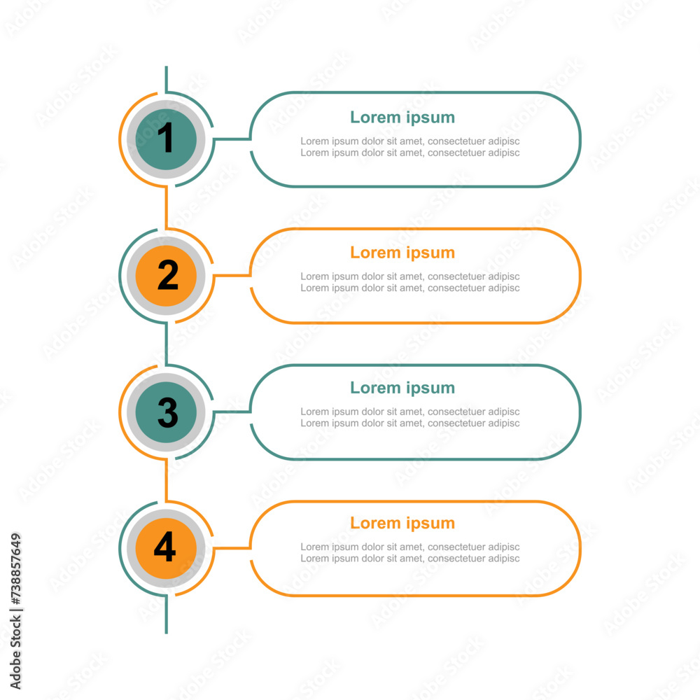 Poster 4 step vertical vector infographic element