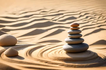  zen stones on the sand © Muhammad