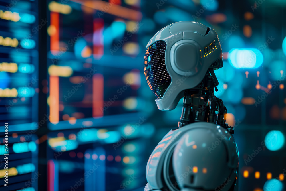 Poster close-up of a cryptocurrency trading bot. the bot is efficient and profitable, and there are other b