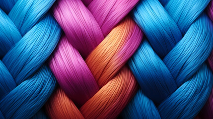 Abstract colorful rope texture background, soft knitted wool texture close-up background