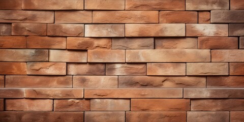 New Brown Terracotta Brick Blocks Wall Background Close Up, Pattern with Red Bricks or Brickwork House