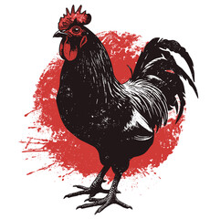 Rise & Shine: Grudge Bold Rooster vector illustration 