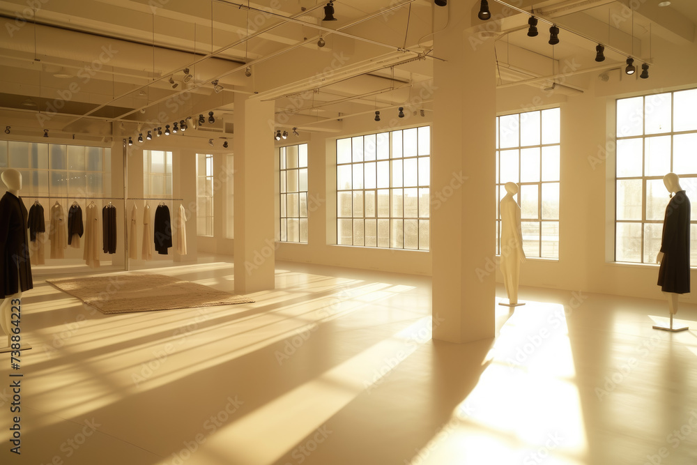 Canvas Prints fashion showroom with a minimalist design and lots of natural light