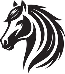 Horse head silhouette vector artwork 