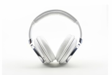 White Wireless Headphones Isolated on White Background