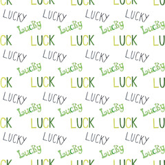 Watercolor hand drawn at Patrick's day seamless pattern. Irish holiday lucky pattern. Endless background for wrapping paper, scrapbook paper, fabric, textile.