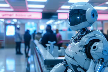 Robot waiting in line