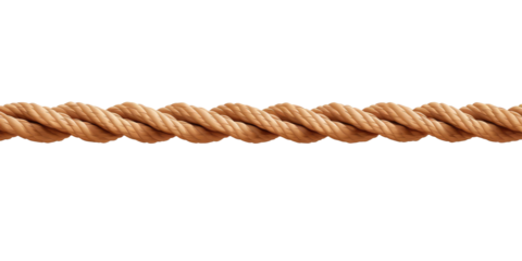 Straight rope isolated on transparent or white background